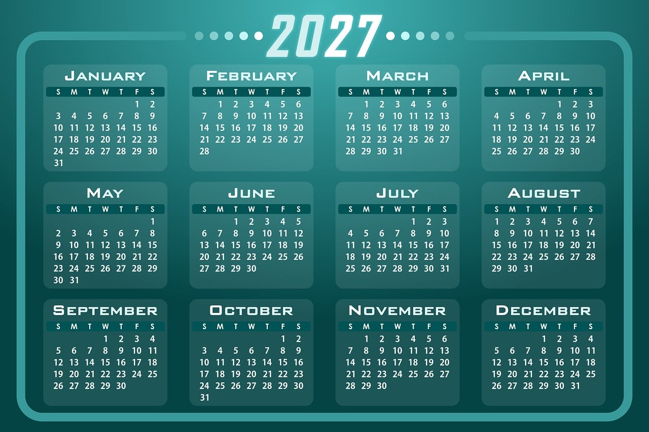 2027 JAAR Kalender